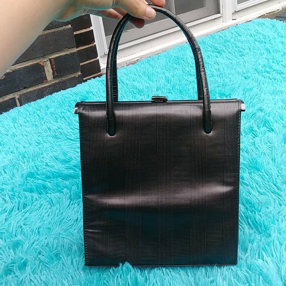 Vintage Stuart Weitzman Houndstooth Purse Vinyl